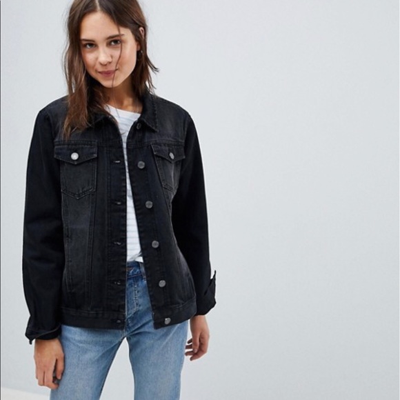 brave soul black denim jacket